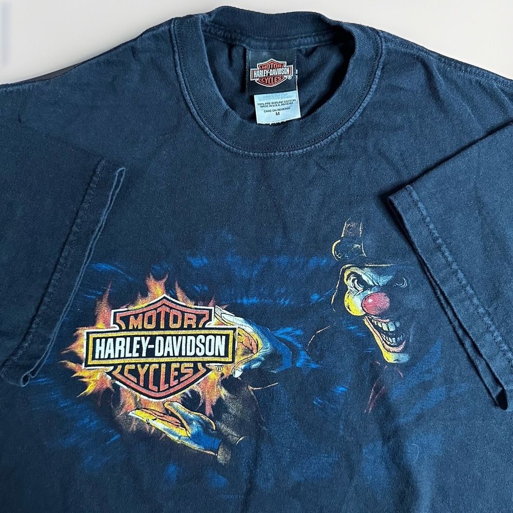 Vintage Y2K Harley-Davidson Shirt Mens Medium Black Killer Clown New Orleans LA